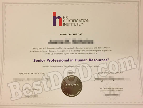 SPHR fake certificate
