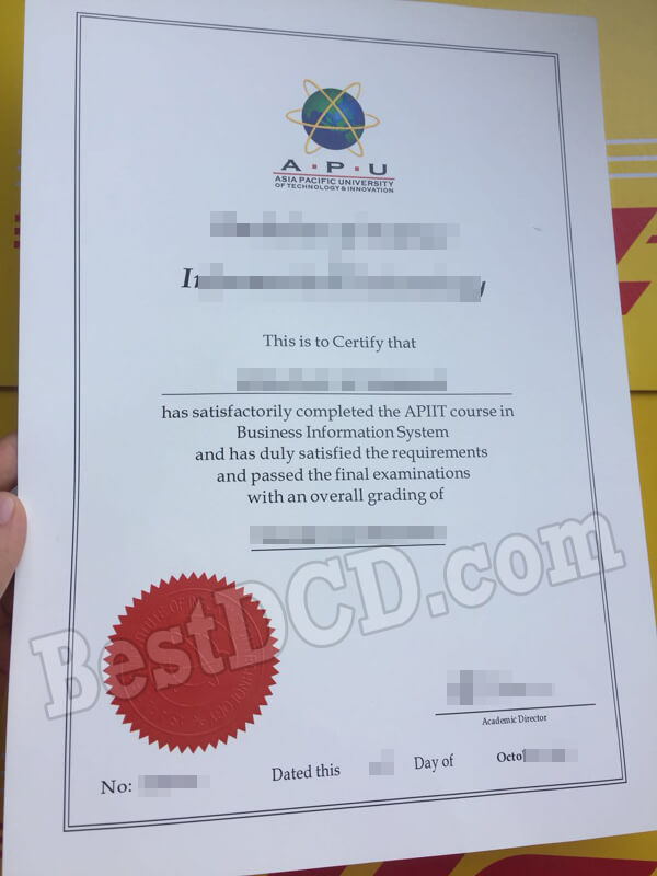 APU certificate