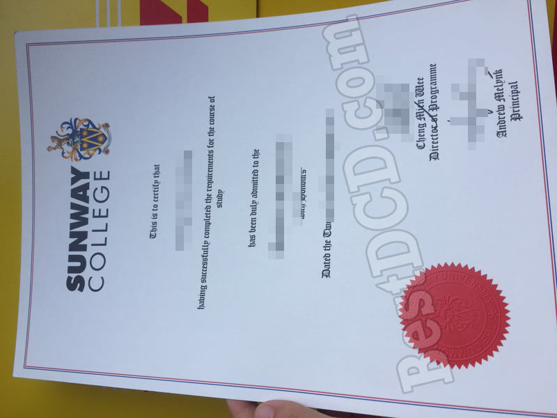 Sunway College certificate