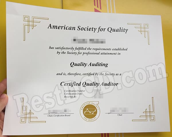 ASQ fake certificate