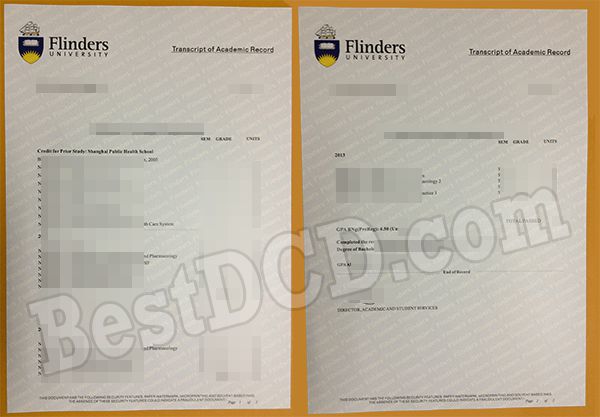 Flinders University fake transcript